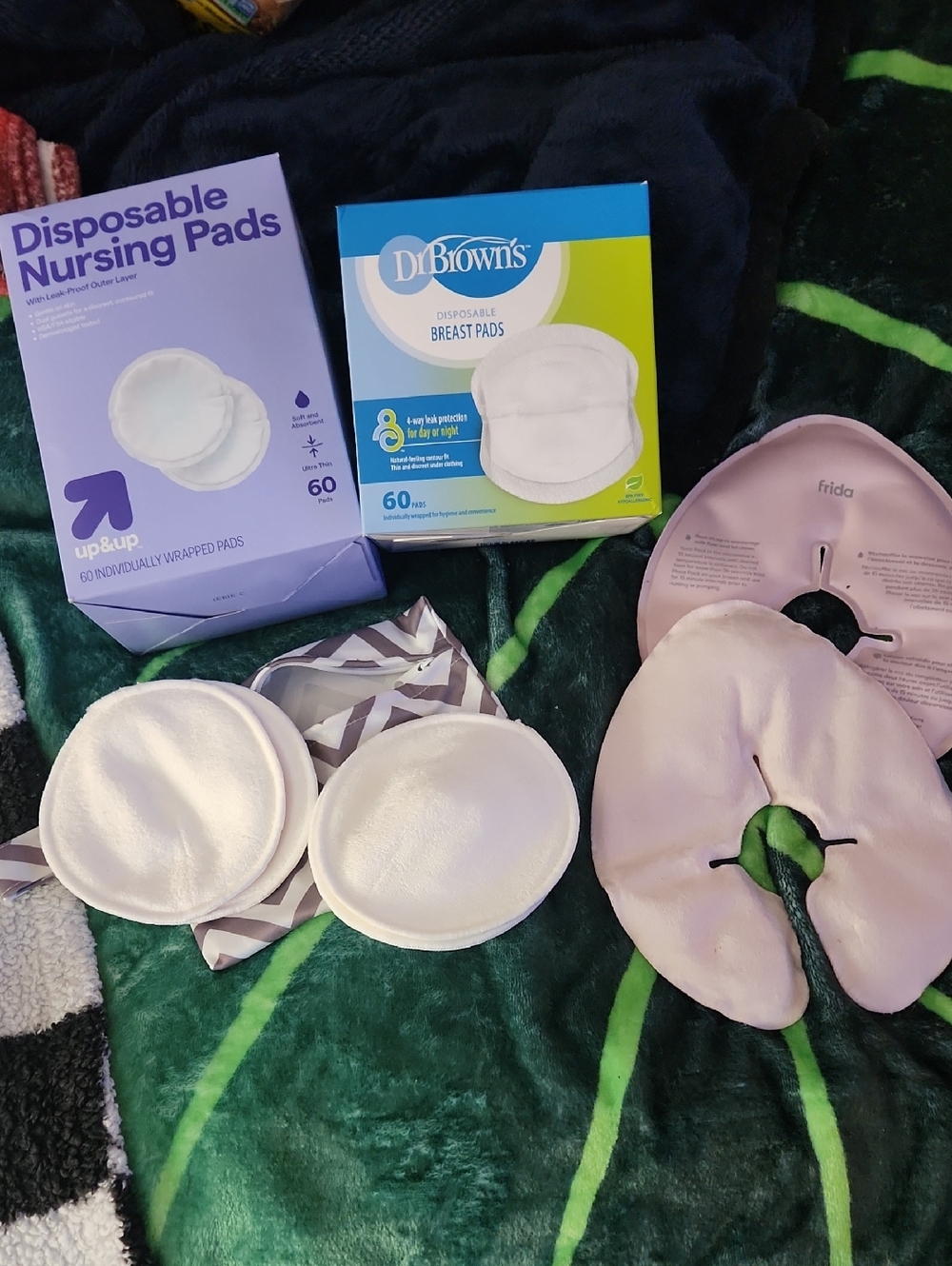 Disposable Nursing and Breast Pads Bundle - White & Light Purple